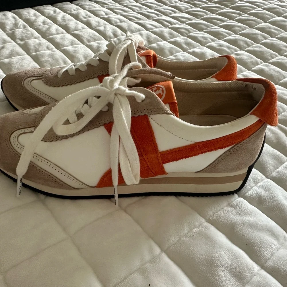 Tory Burch Orange Hank Athletic Sneakers – Size 6
